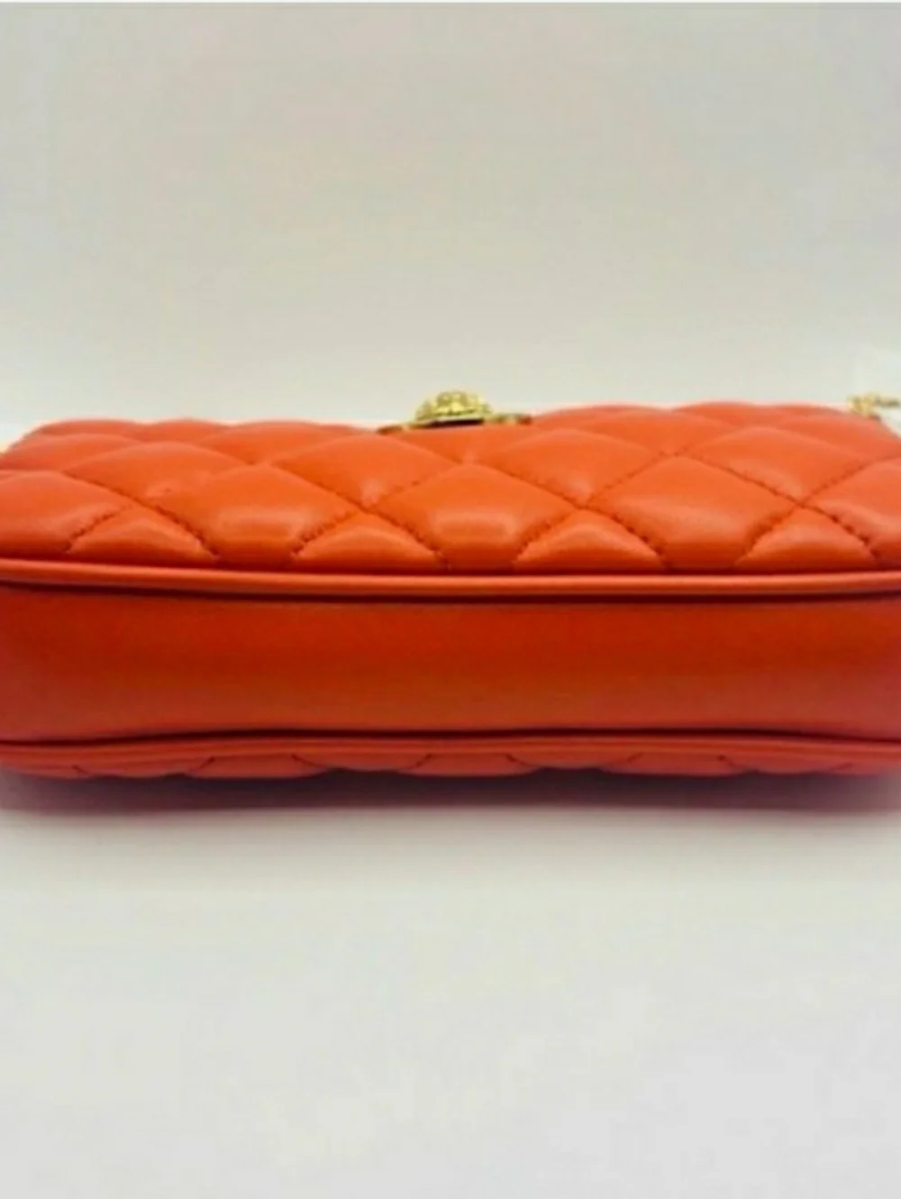 Versace Quilted Leather Shoulder Bag, Gold Medusa & Card Holder (Retail $1375)